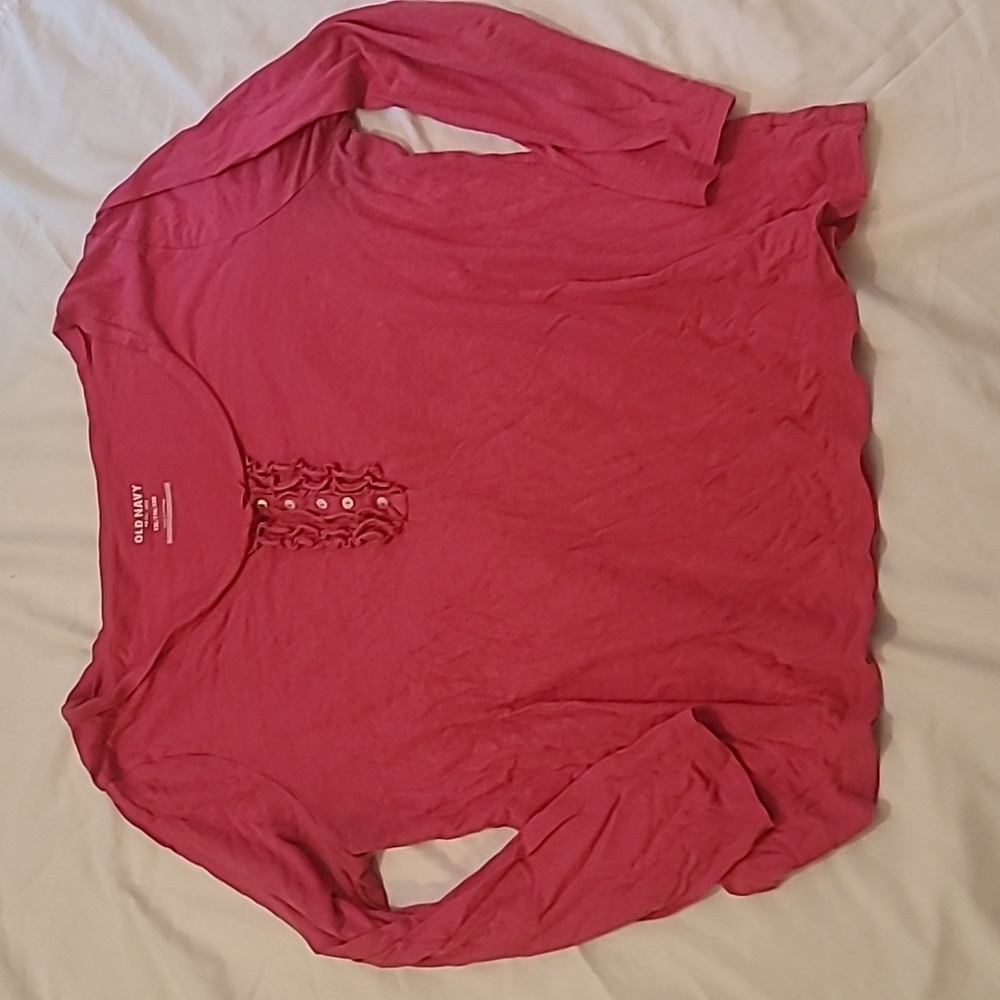 Pink Long Sleeve Cotton Old Navy Tee